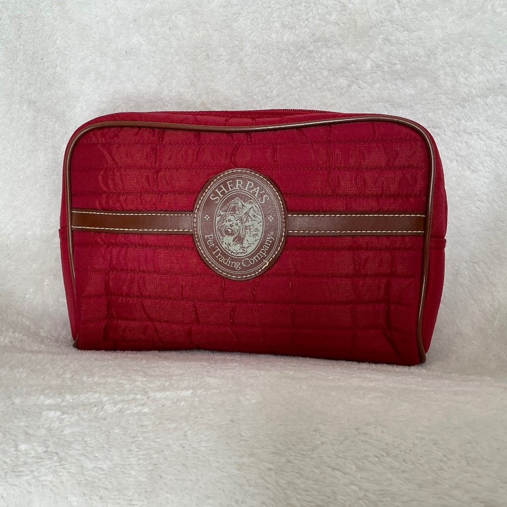 Sherpa’s Pet Trading Company bag.  Trolley Strap for easy travel. Rich Red